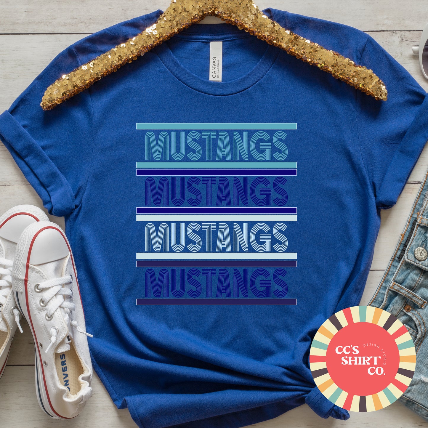 Mustangs on Repeat in Blue