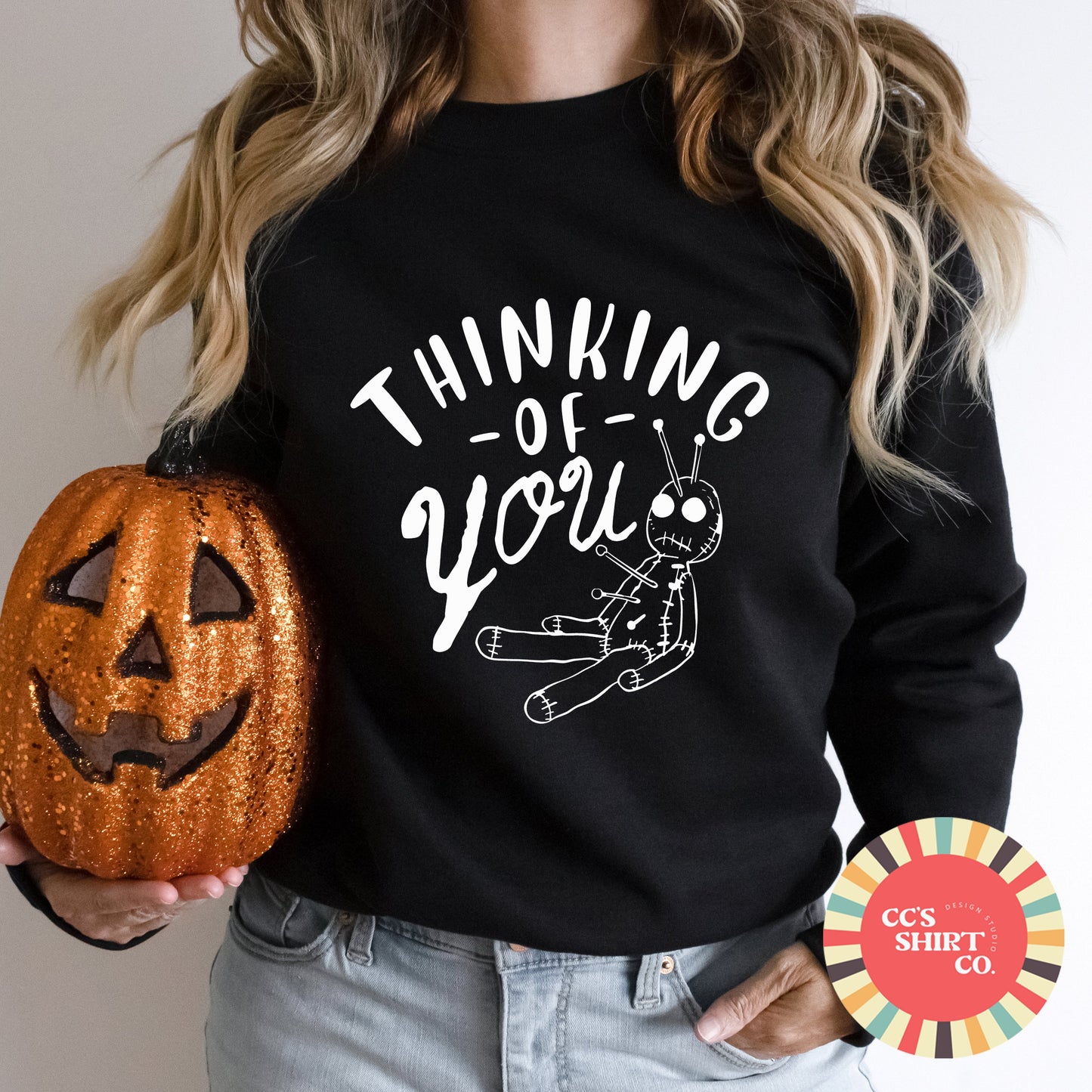 Thinking of You Pin Doll Halloween Sweatshirt