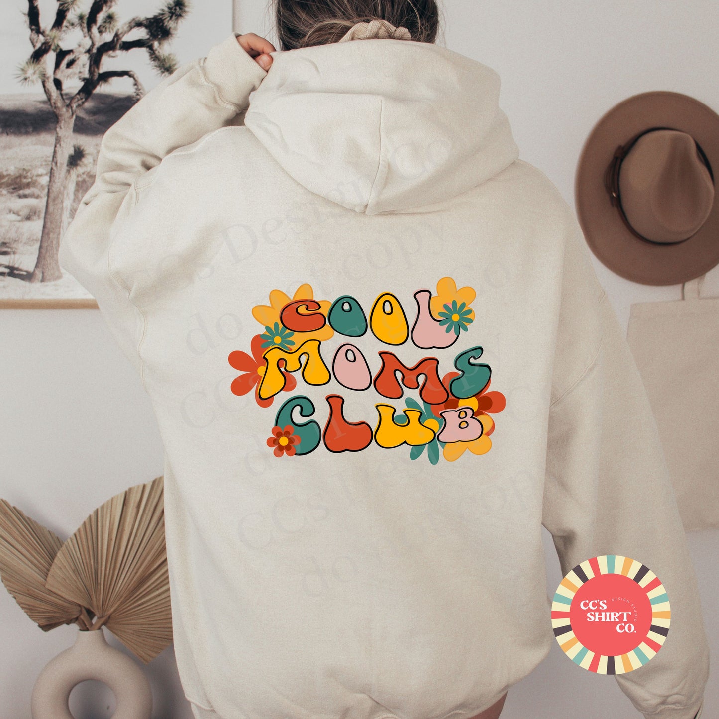 Groovy Styled Cool Mom's Club Hoodie