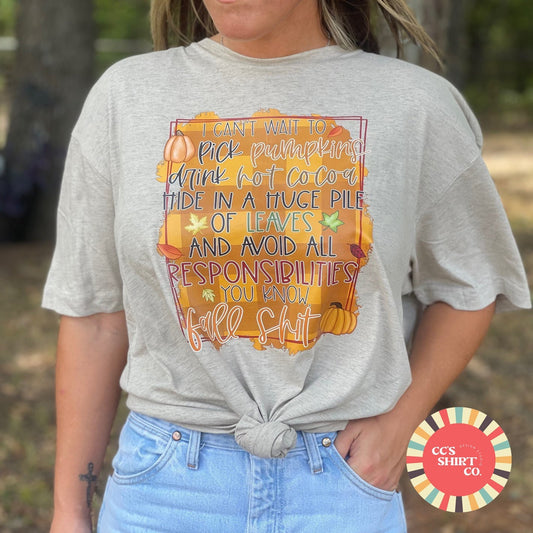 I Can't Wait to Pick Pumpkins Graphic Tee
