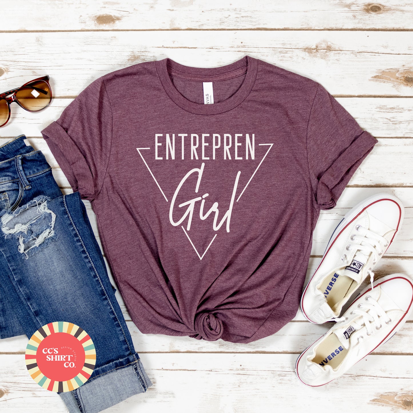 Entrepren-Girl Soft-Style Shirt in Heather Maroon