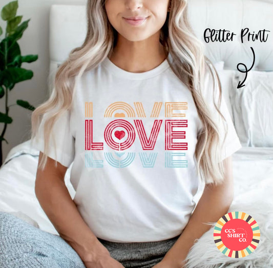 L.O.V.E Glitter Retro Tee