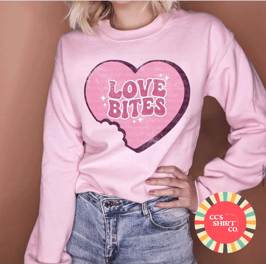 Love Bites Pink Crewneck