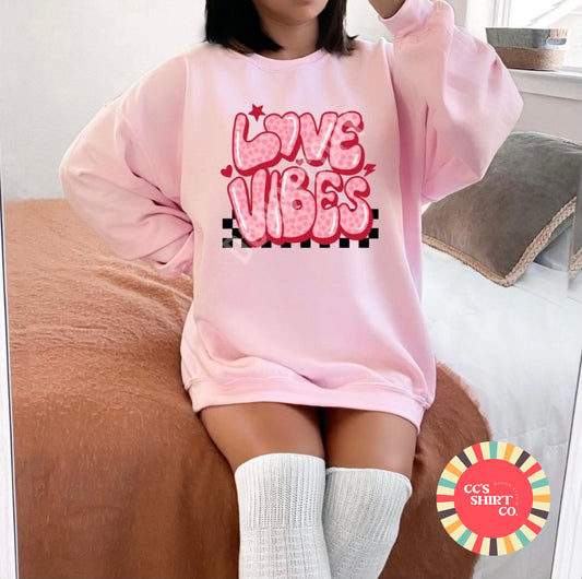 Love Vibes Retro Crewneck