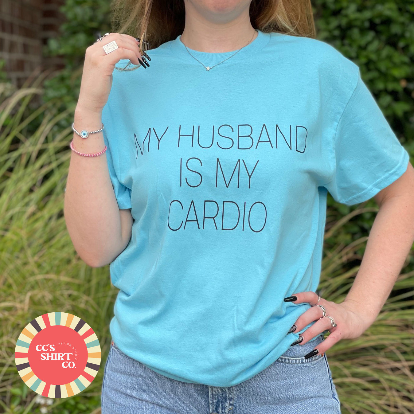 My Husband Is My Cardio Graphic Tee