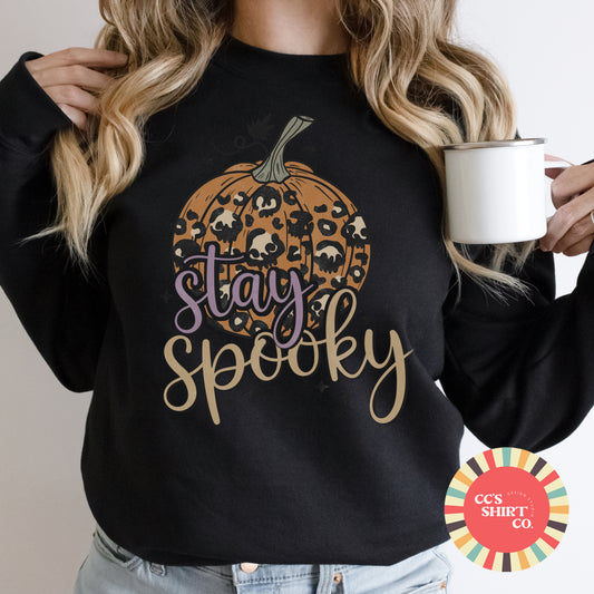 Stay Spooky Leopard Pumpkin Sweatshirt